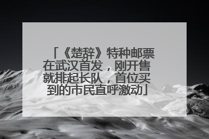 《楚辞》特种邮票在武汉首发，刚开售就排起长队，首位买到的市民直呼激动