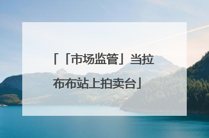 「市场监管」当拉布布站上拍卖台