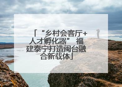 “乡村会客厅+人才孵化器” 福建泰宁打造闽台融合新载体