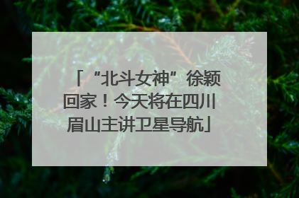 “北斗女神”徐颖回家！今天将在四川眉山主讲卫星导航