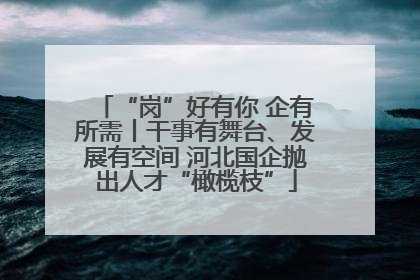 “岗”好有你 企有所需丨干事有舞台、发展有空间 河北国企抛出人才“橄榄枝”