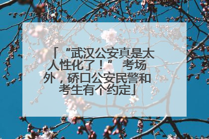 “武汉公安真是太人性化了！” 考场外，硚口公安民警和考生有个约定