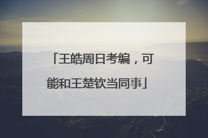 王皓周日考编，可能和王楚钦当同事