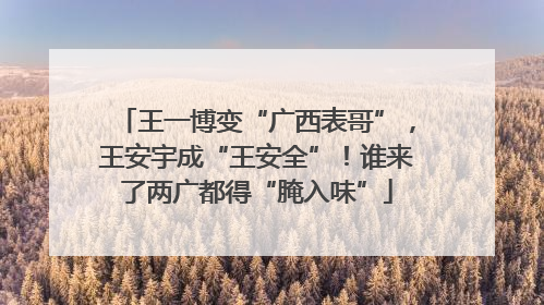 王一博变“广西表哥”，王安宇成“王安全”！谁来了两广都得“腌入味”