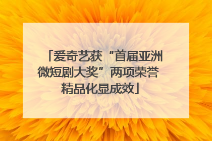 爱奇艺获“首届亚洲微短剧大奖”两项荣誉 精品化显成效