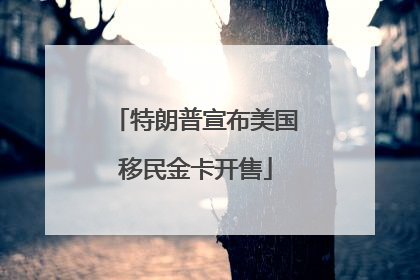 特朗普宣布美国移民金卡开售