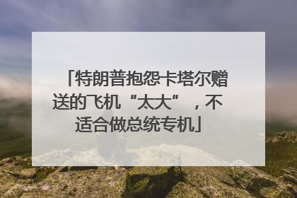 特朗普抱怨卡塔尔赠送的飞机“太大”，不适合做总统专机