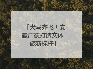 犬马齐飞！安徽广德打造文体旅新标杆