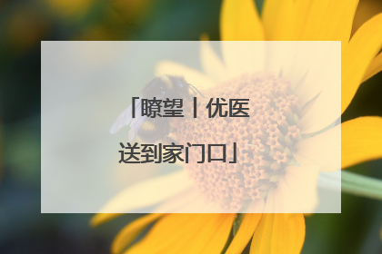 瞭望丨优医送到家门口