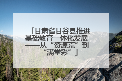 甘肃省甘谷县推进基础教育一体化发展——从“资源荒”到“满堂彩”