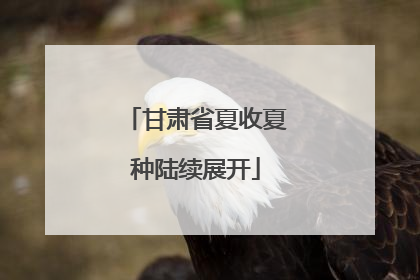 甘肃省夏收夏种陆续展开