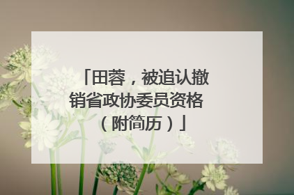 田蓉，被追认撤销省政协委员资格（附简历）
