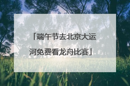 端午节去北京大运河免费看龙舟比赛