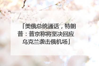 美俄总统通话，特朗普：普京称将坚决回应乌克兰袭击俄机场