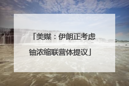 美媒：伊朗正考虑铀浓缩联营体提议