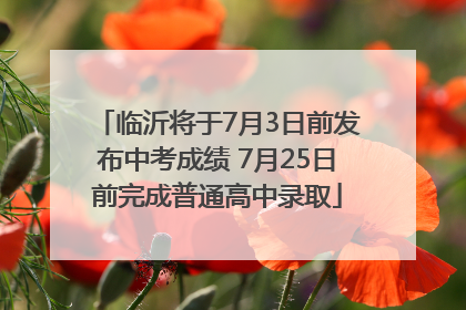 临沂将于7月3日前发布中考成绩 7月25日前完成普通高中录取