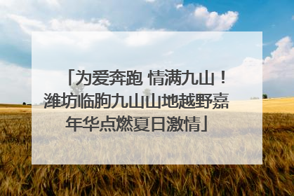 为爱奔跑 情满九山！潍坊临朐九山山地越野嘉年华点燃夏日激情