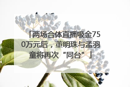 两场合体直播吸金750万元后，董明珠与孟羽童将再次“同台”