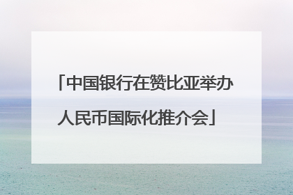 中国银行在赞比亚举办人民币国际化推介会