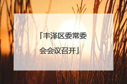 丰泽区委常委会会议召开