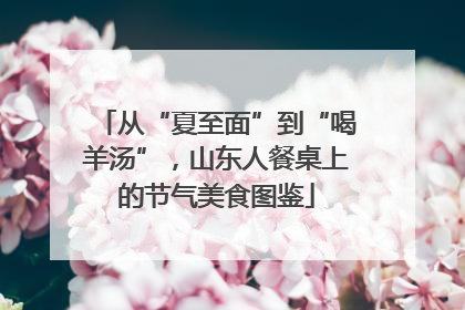 从“夏至面”到“喝羊汤”，山东人餐桌上的节气美食图鉴