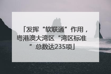 发挥“软联通”作用，粤港澳大湾区“湾区标准”总数达235项