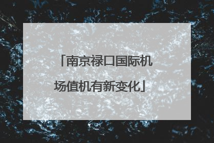 南京禄口国际机场值机有新变化