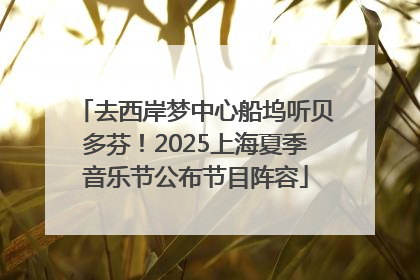 去西岸梦中心船坞听贝多芬！2025上海夏季音乐节公布节目阵容