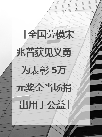 全国劳模宋兆普获见义勇为表彰 5万元奖金当场捐出用于公益