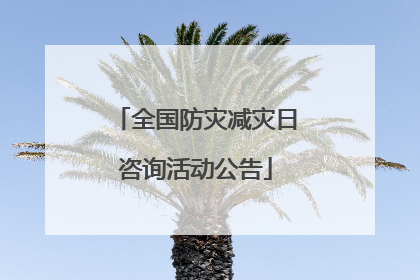 全国防灾减灾日咨询活动公告