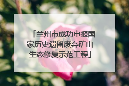 兰州市成功申报国家历史遗留废弃矿山生态修复示范工程