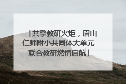 共擎教研火炬，眉山仁师附小共同体大单元联合教研燃情启航