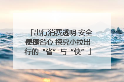 出行消费透明 安全便捷省心 探究小拉出行的“省”与“快”