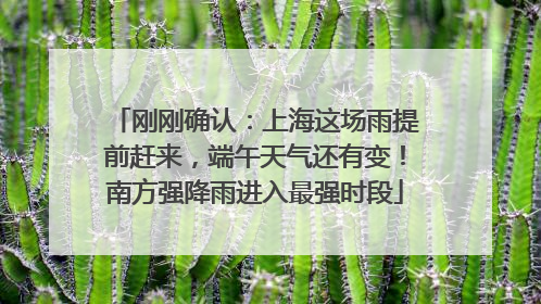 刚刚确认：上海这场雨提前赶来，端午天气还有变！南方强降雨进入最强时段