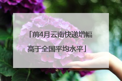 前4月云南快递增幅高于全国平均水平