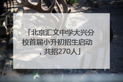 北京汇文中学大兴分校首届小升初招生启动，共招270人