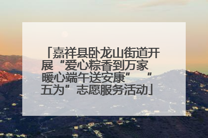 嘉祥县卧龙山街道开展“爱心粽香到万家 暖心端午送安康” “五为”志愿服务活动