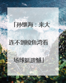 孙继海：来大连不到梭鱼湾看场球挺遗憾