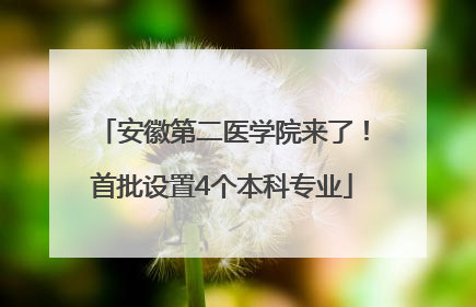 安徽第二医学院来了！首批设置4个本科专业