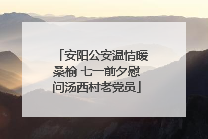 安阳公安温情暖桑榆 七一前夕慰问汤西村老党员