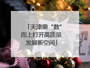 天津乘“数”而上打开高质量发展新空间