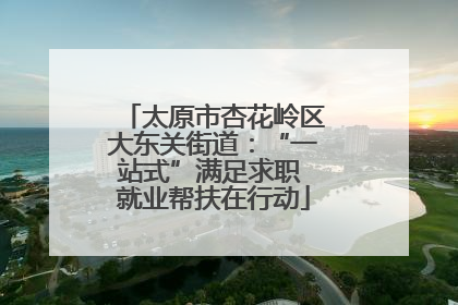 太原市杏花岭区大东关街道：“一站式”满足求职 就业帮扶在行动
