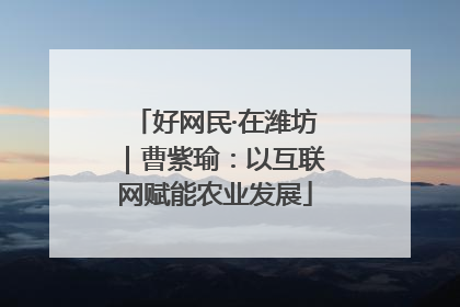 好网民·在潍坊｜曹紫瑜：以互联网赋能农业发展