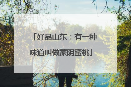 好品山东：有一种味道叫做蒙阴蜜桃