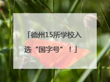 德州15所学校入选“国字号”！