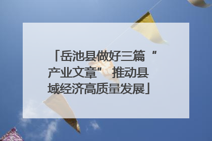 岳池县做好三篇“产业文章” 推动县域经济高质量发展