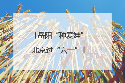 岳阳“种爱娃” 北京过“六一”