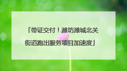 带证交付！潍坊潍城北关街道跑出服务项目加速度