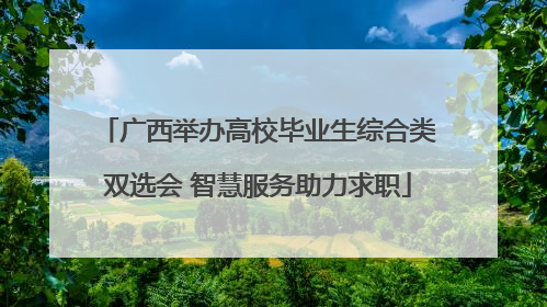 广西举办高校毕业生综合类双选会 智慧服务助力求职