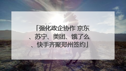 强化政企协作 京东、苏宁、美团、饿了么、快手齐聚郑州签约